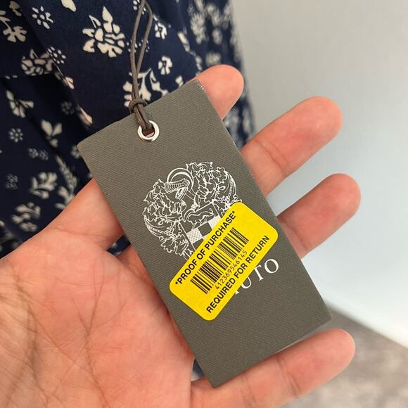 Vince Camuto Women Blue Ditsy Liberty Printed Ruffled Slip Dress Plus Size 1X - Picture 9 of 11